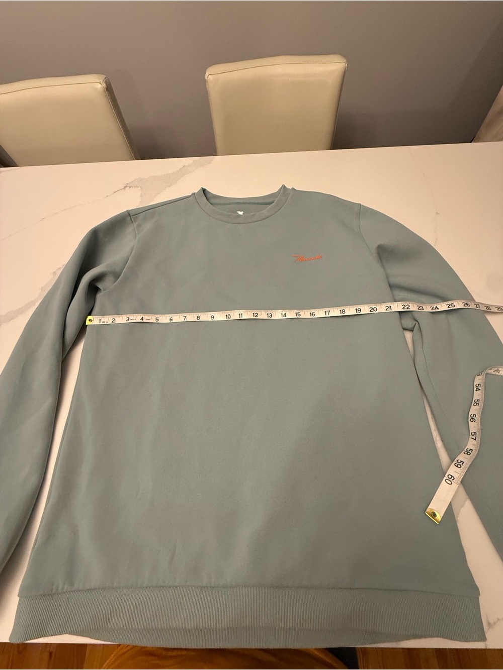 Men's Crewneck Sweatshirt in Light Sage with Subtle Logo